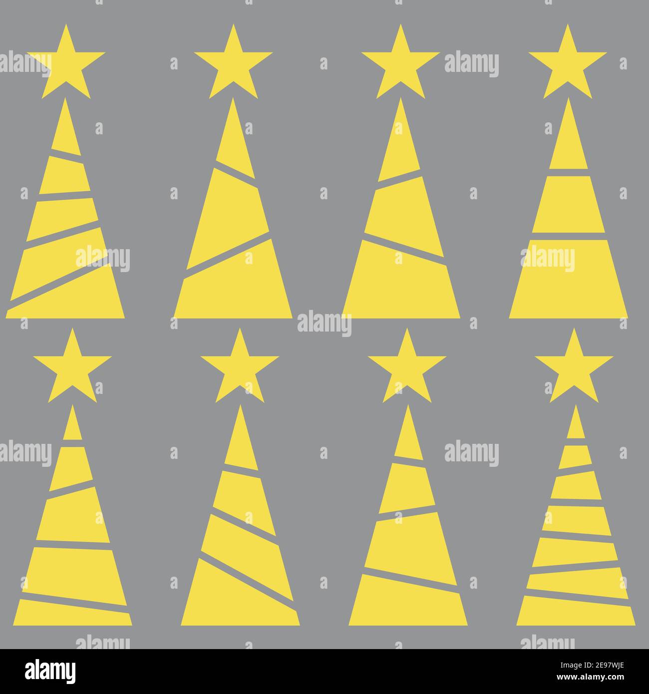 trend semplici alberi di natale set icone. colori morbidi e grigi Illustrazione Vettoriale