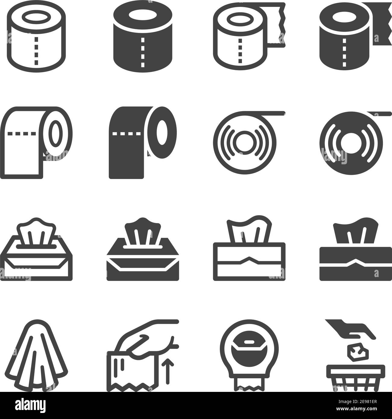 set di icone carta tissue, vettore e illustrazione Illustrazione Vettoriale