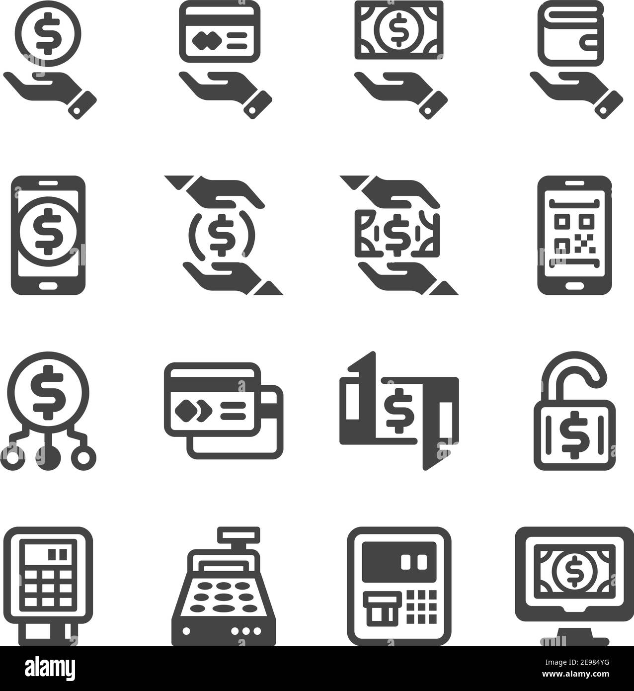 set di icone del metodo di pagamento, vettore e illustrazione Illustrazione Vettoriale