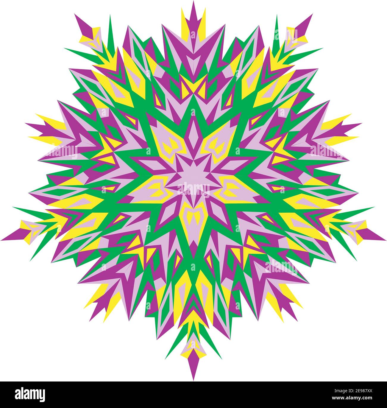Illustrazione vettoriale. Design Mehndi. Etnia binaria doodle texture. Motivo senza cuciture Tracery. Doodling ricurvo nei colori viola, marrone e viola. Illustrazione Vettoriale