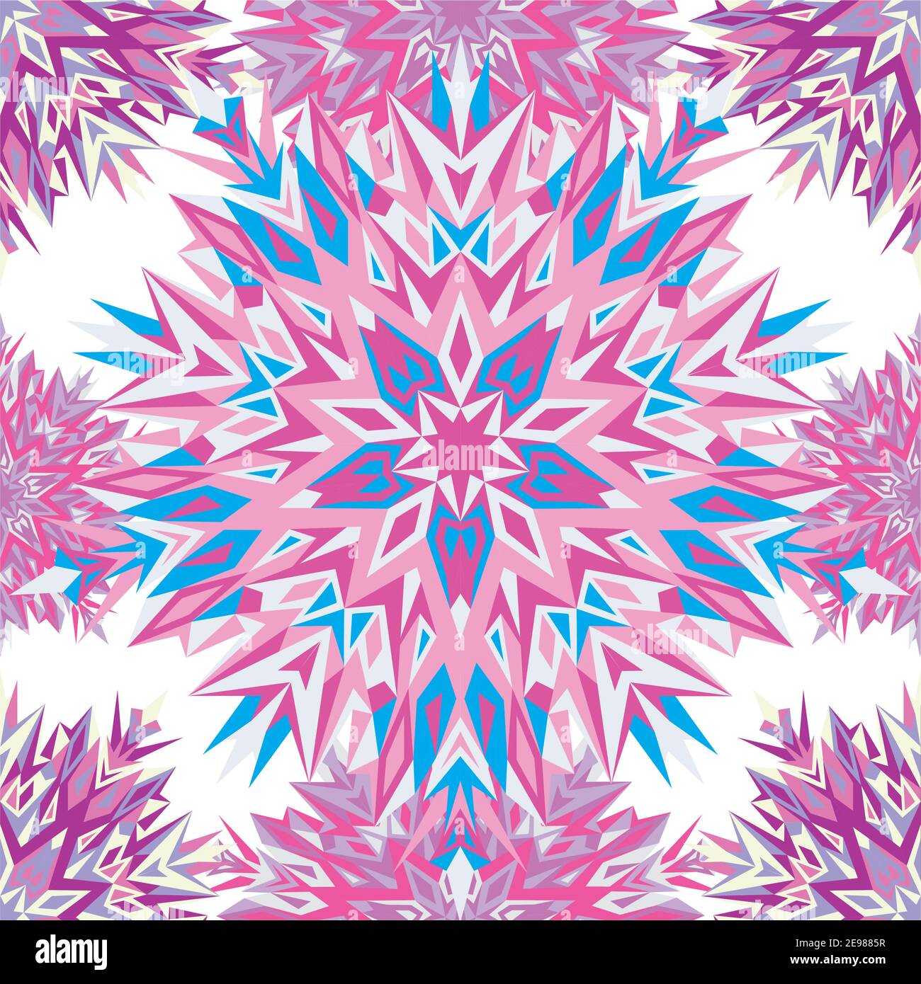 Illustrazione vettoriale. Design Mehndi. Etnia binaria doodle texture. Motivo senza cuciture Tracery. Doodling ricurvo nei colori viola, marrone e viola. Illustrazione Vettoriale