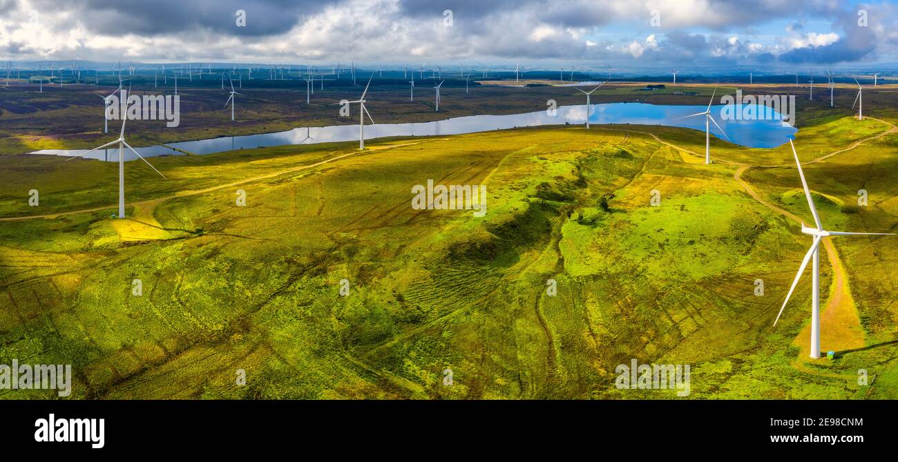 Whitelees Wind Farm, Eaglesham Moor, Glasgow, Scozia, Regno Unito Foto Stock