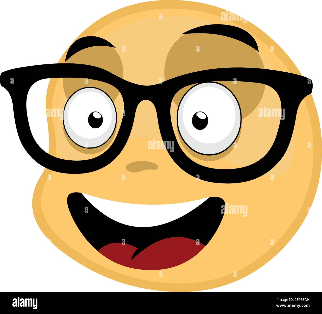 Illustrazione vettoriale di un'emoticon nerd Illustrazione Vettoriale