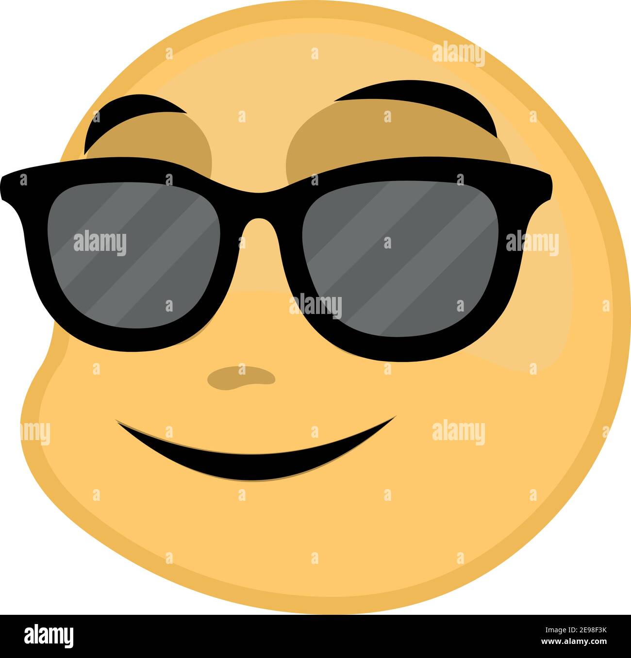 Illustrazione vettoriale dell'emoticon con occhiali da sole Illustrazione Vettoriale