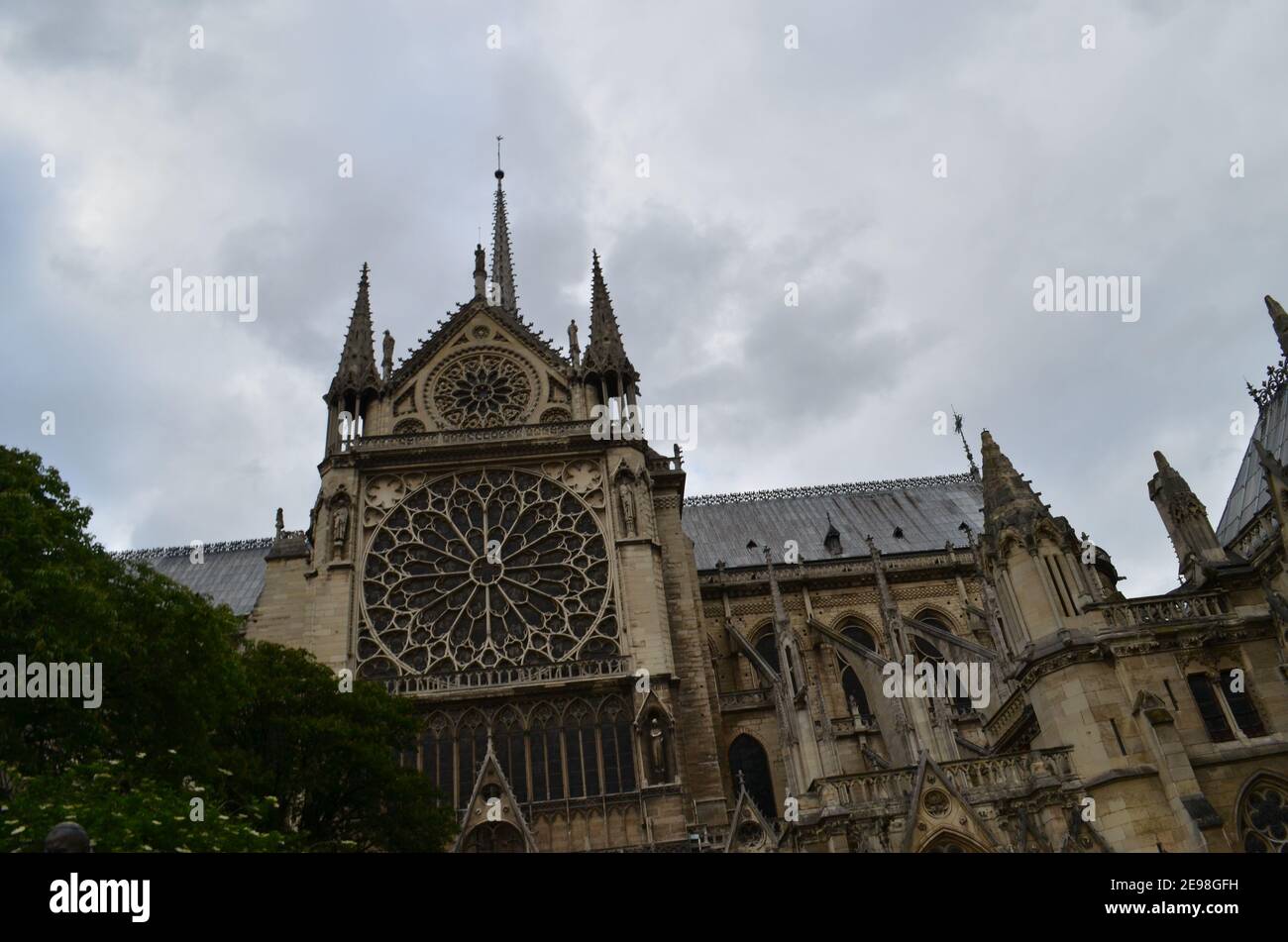 Esterno della Cattedrale di Notre Dame, Parigi, Francia Foto Stock