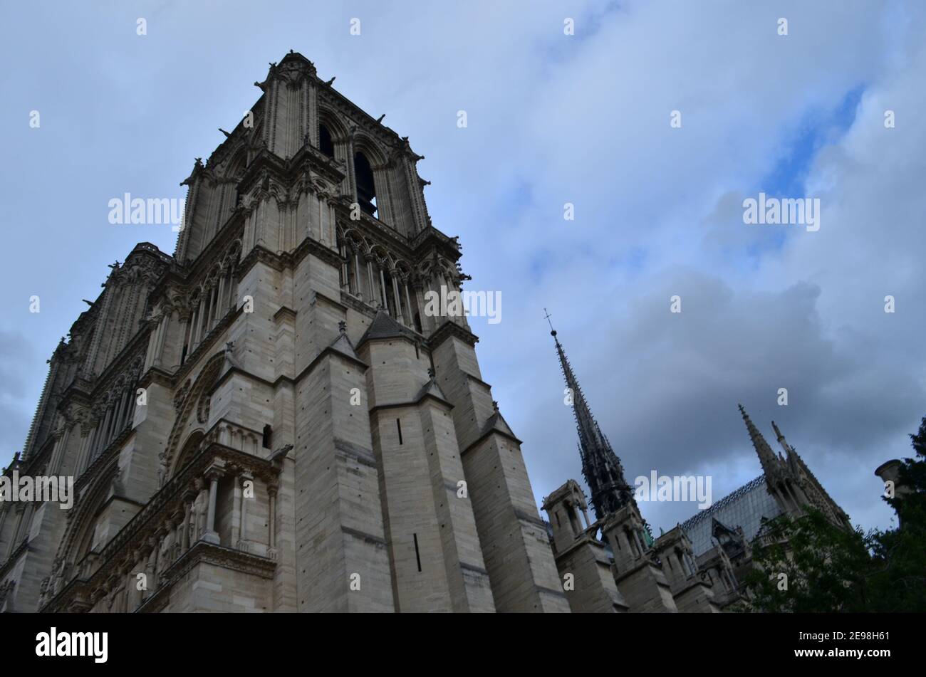 Esterno della Cattedrale di Notre Dame, Parigi, Francia Foto Stock