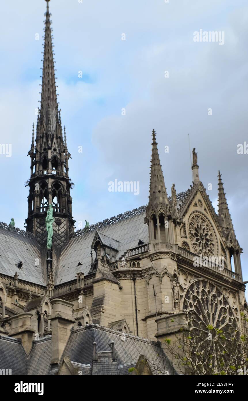 Esterno della Cattedrale di Notre Dame, Parigi, Francia Foto Stock