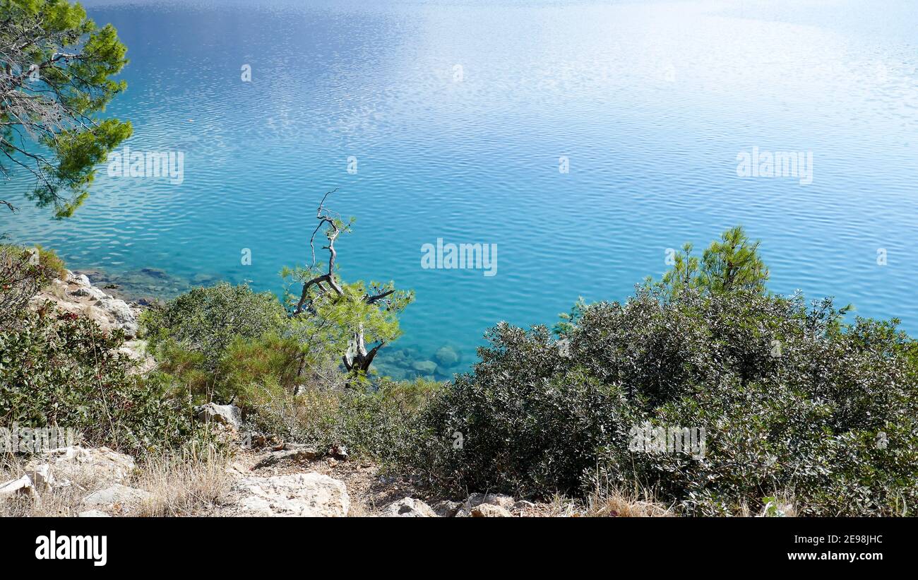 Oludesiniz è una città sulle rive del Mar Egeo e del Mediterraneo. Un posto meraviglioso per rilassarsi e trascorrere una vacanza. Foto Stock