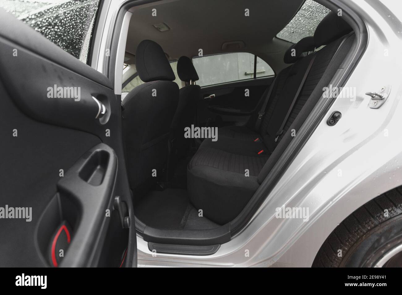 Per interni auto, parte dei sedili posteriori, chiudi Foto Stock