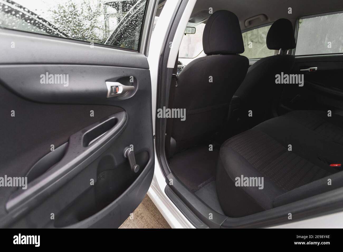 Per interni auto, parte dei sedili posteriori, chiudi Foto Stock