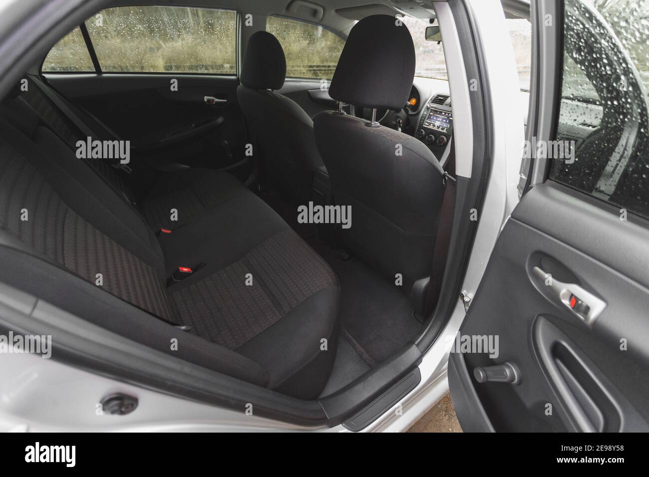 Per interni auto, parte dei sedili posteriori, chiudi Foto Stock