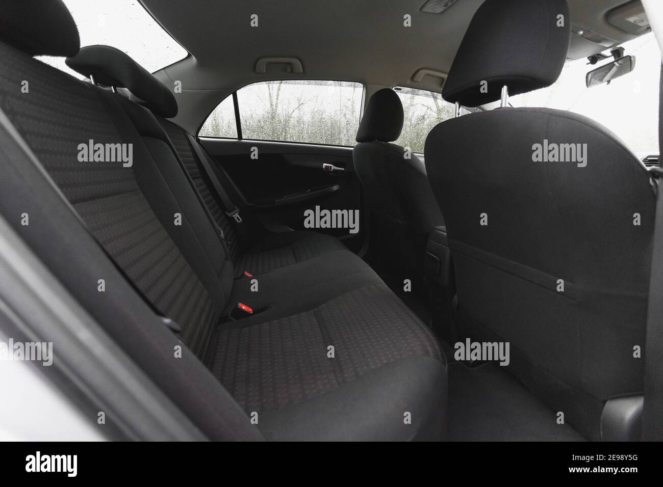 Per interni auto, parte dei sedili posteriori, chiudi Foto Stock