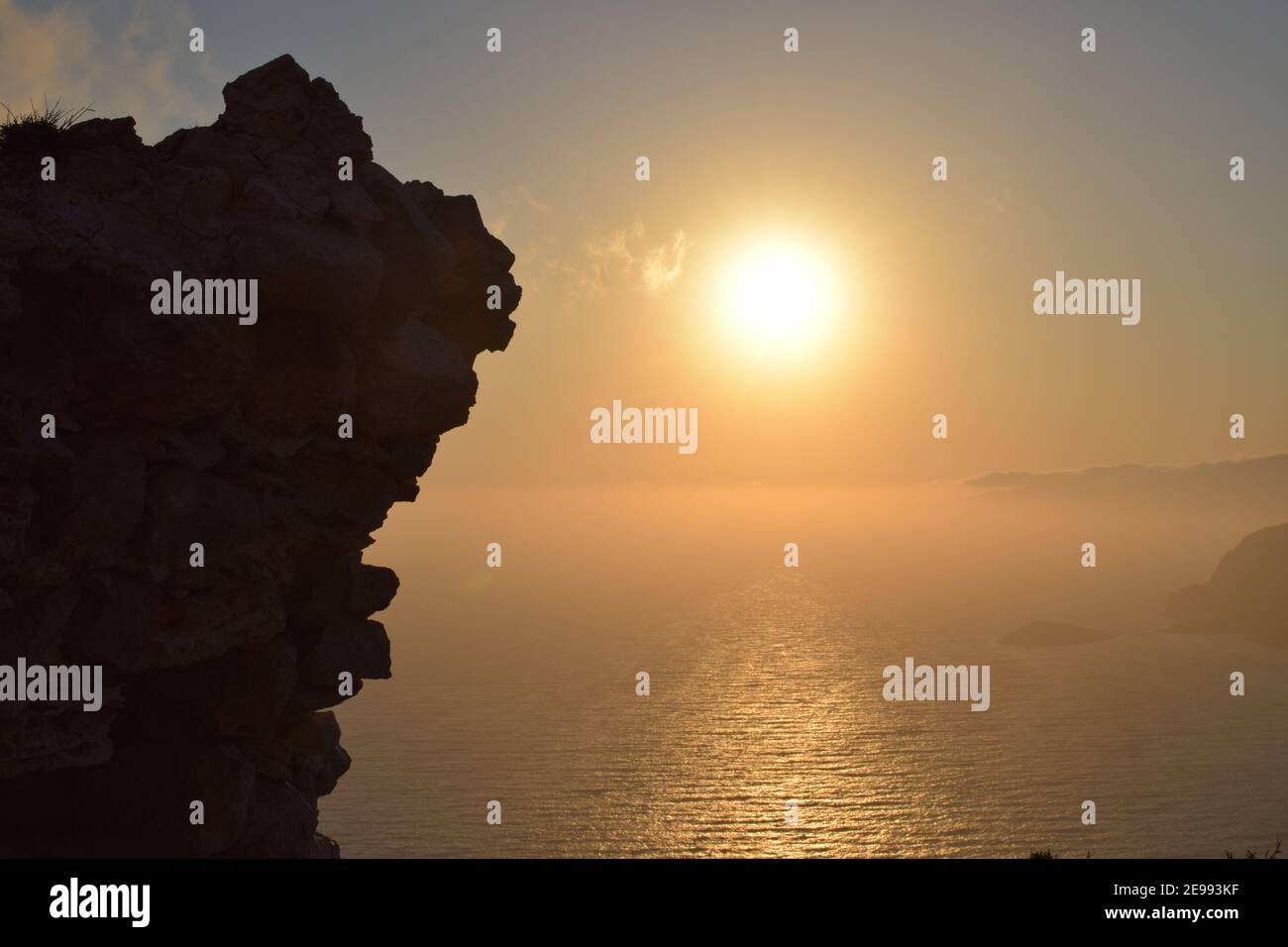 Bellissimo tramonto a Rodi, Grecia Foto Stock
