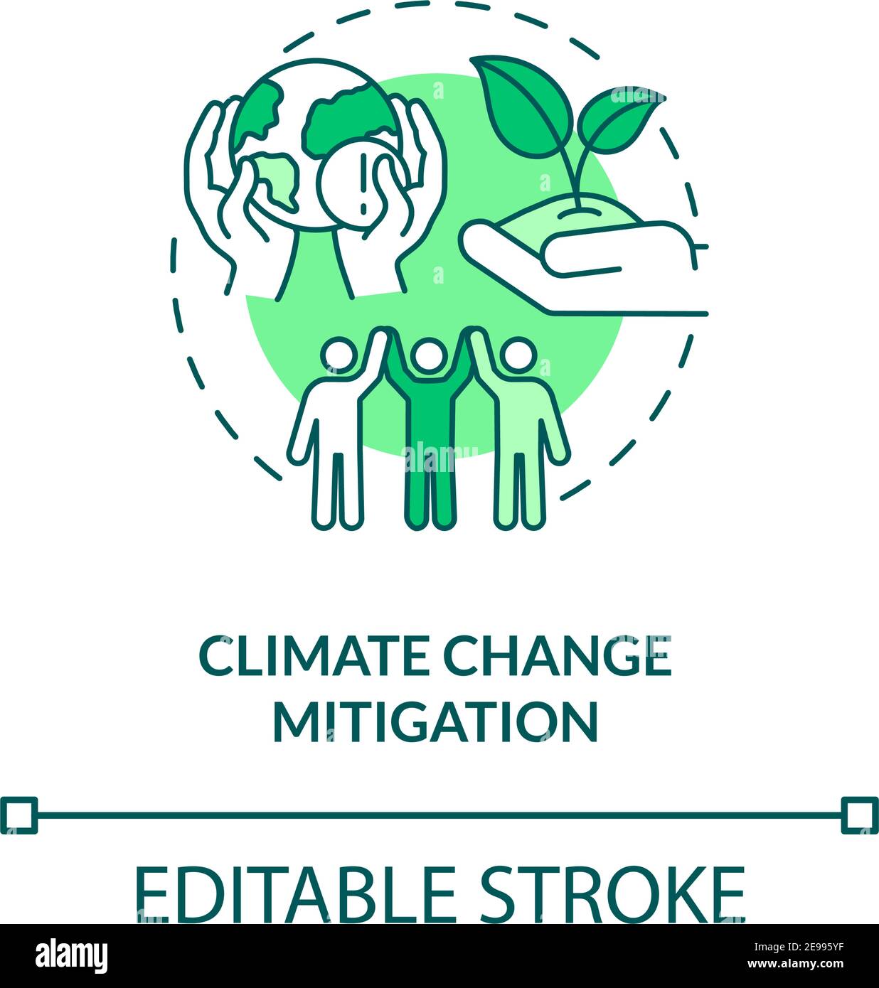 Icona del concetto di mitigazione del cambiamento climatico Illustrazione Vettoriale