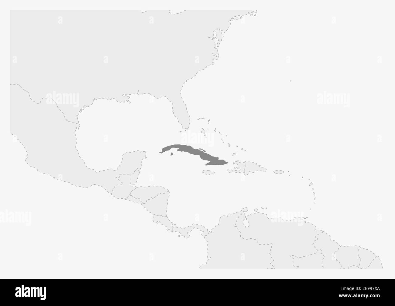cuba cartina america - 1 Mappa dell'America con la mappa di Cuba evidenziata, mappa grigia di Cuba con i paesi vicini Immagine e Vettoriale - Alamy
