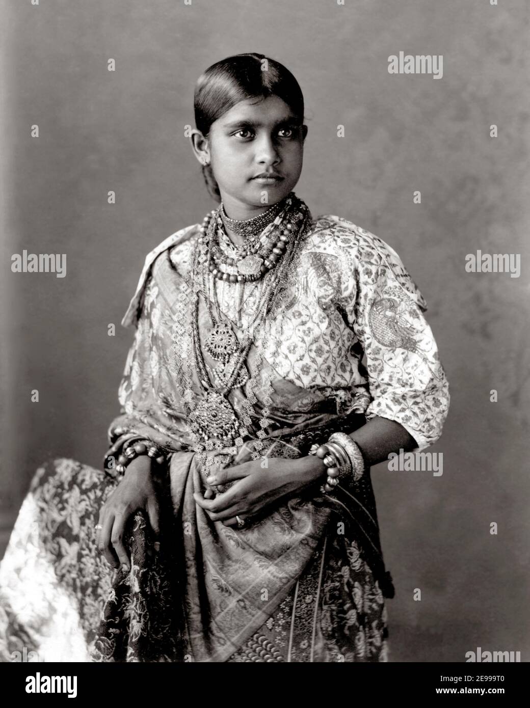 Foto della fine del XIX secolo - Signora Kandiana, Ceylon, Sri Lanka Foto Stock
