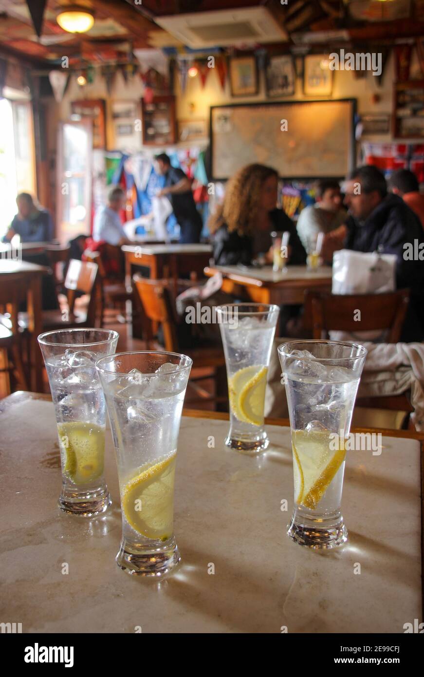 Gin al Peter Cafe Sport, isola Faial, città Horta, luogo famoso, Azzorre. Foto Stock