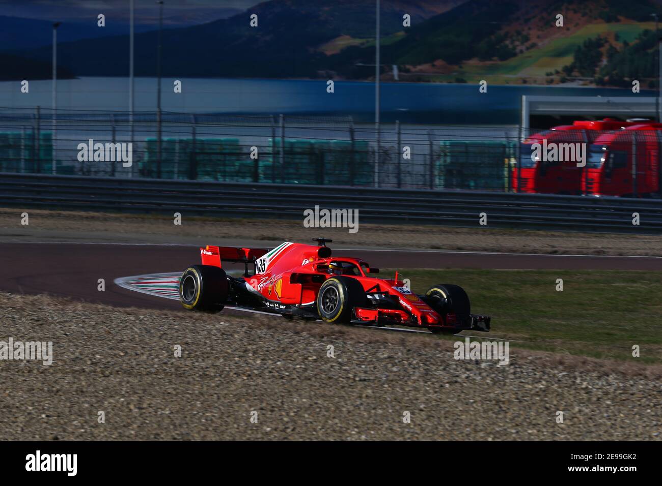 Robert Shwartzman, Ferrari driver Accademia guidare la Ferrari SF71H a Fiorano, Modena. Foto Stock