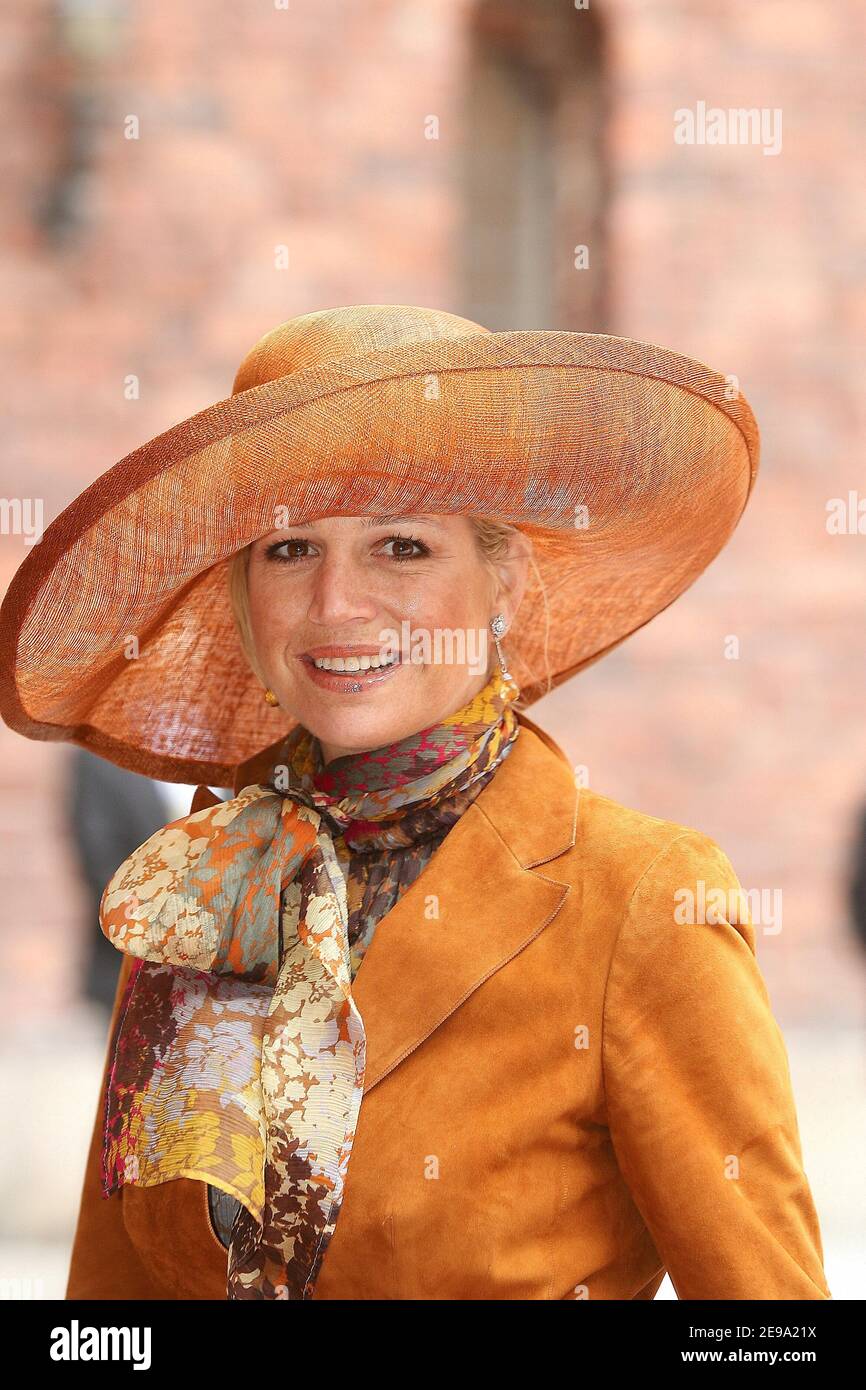 La principessa Maxima dei Paesi Bassi arriva al pranzo del Parlamento al Municipio per celebrare il 60° compleanno di S.M. il 30 aprile 2006 a Stoccolma, Svezia, il Re Carl XVI Gustaf, svedese. Foto di Nebinger/Orban/ABACAPRESS.COM Foto Stock