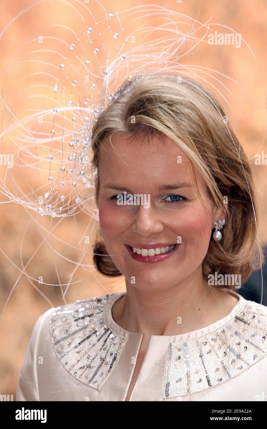 La principessa Mathilde del Belgio arriva al pranzo del Parlamento presso il municipio per celebrare il 60° compleanno di S.M. re Carl XVI Gustaf della Svezia il 30 aprile 2006 a Stoccolma, Svezia. Foto di Nebinger/Orban/ABACAPRESS.COM Foto Stock