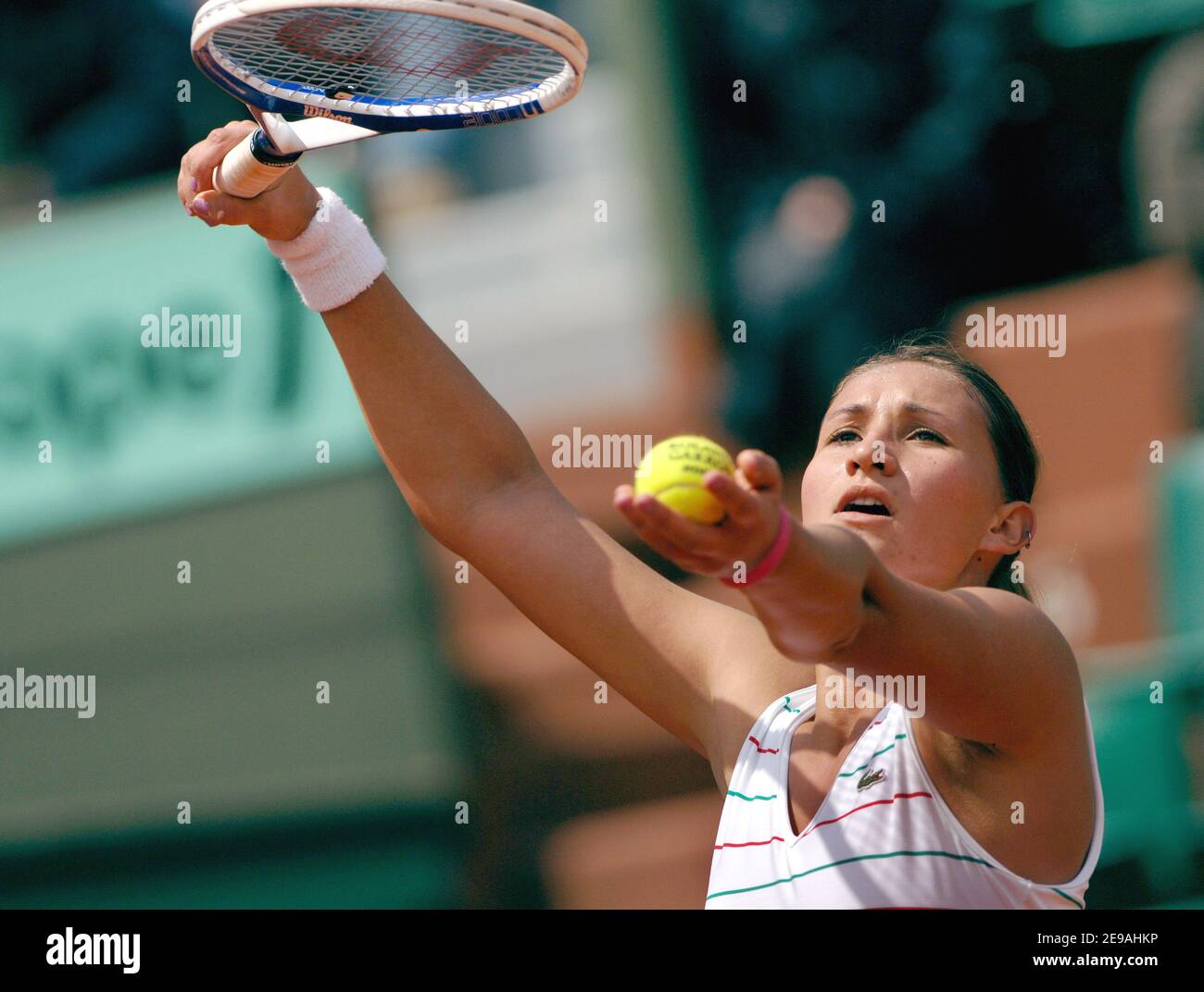 La francese Tatiana Glovin sconfitto dalla cinese Jie Zheng, 3-6, 6-7, nel loro primo round del French Tennis Open all'arena Roland Garros di Parigi, Francia, il 30 maggio 2006. Foto di Christophe Guibbaud/Cameleon/ABACAPRESS.COM Foto Stock