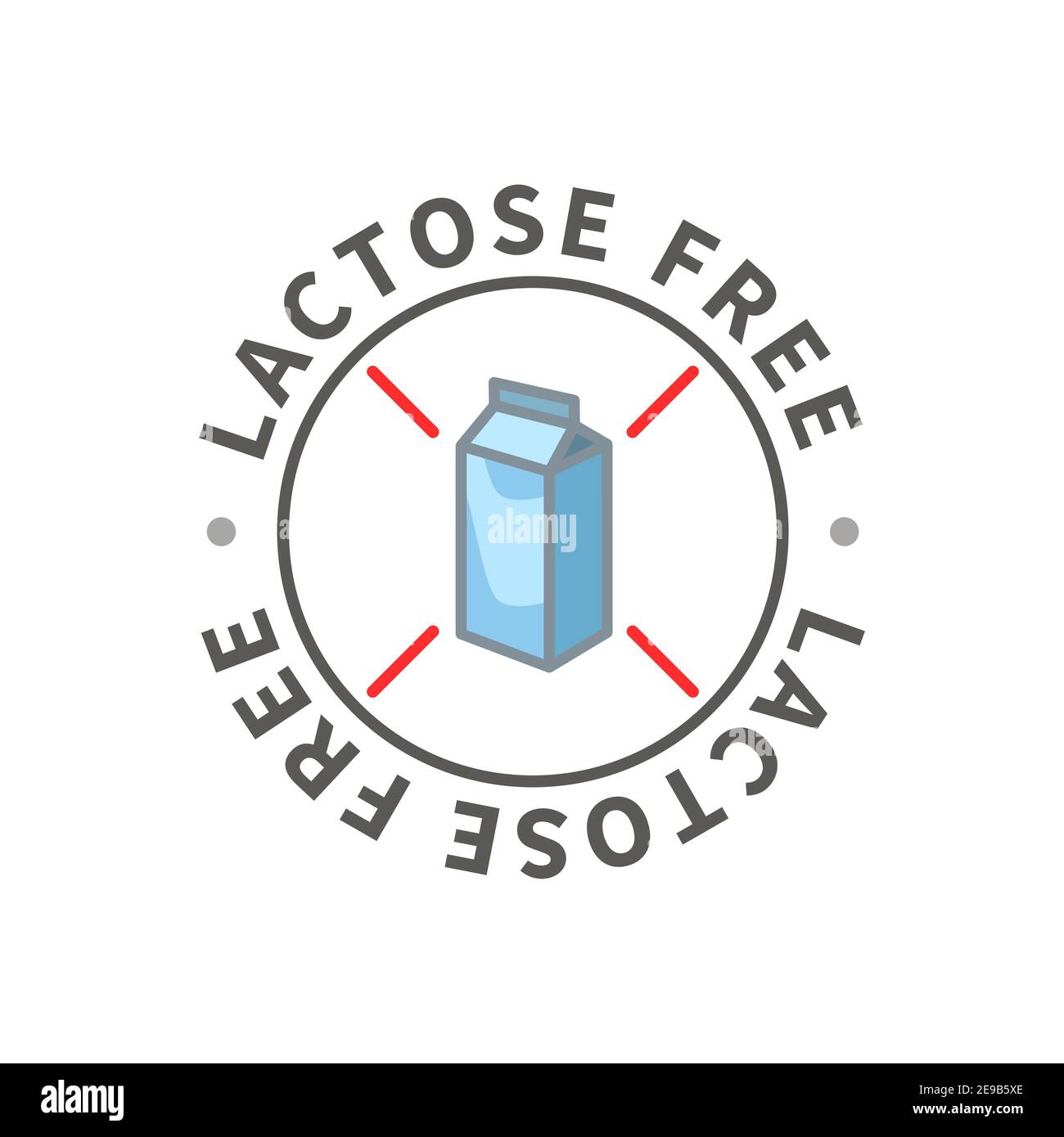 Semplice icona allergenica, cartello bianco senza lattosio Illustrazione Vettoriale