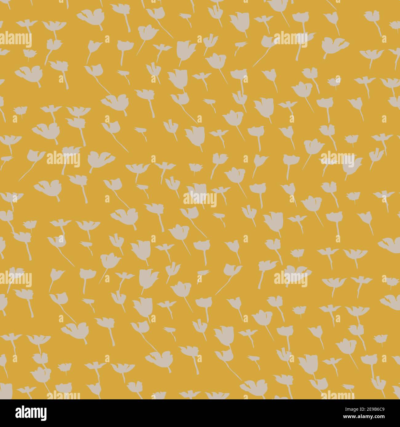 I tulipani Field Seamless Vector pattern in giallo Illustrazione Vettoriale