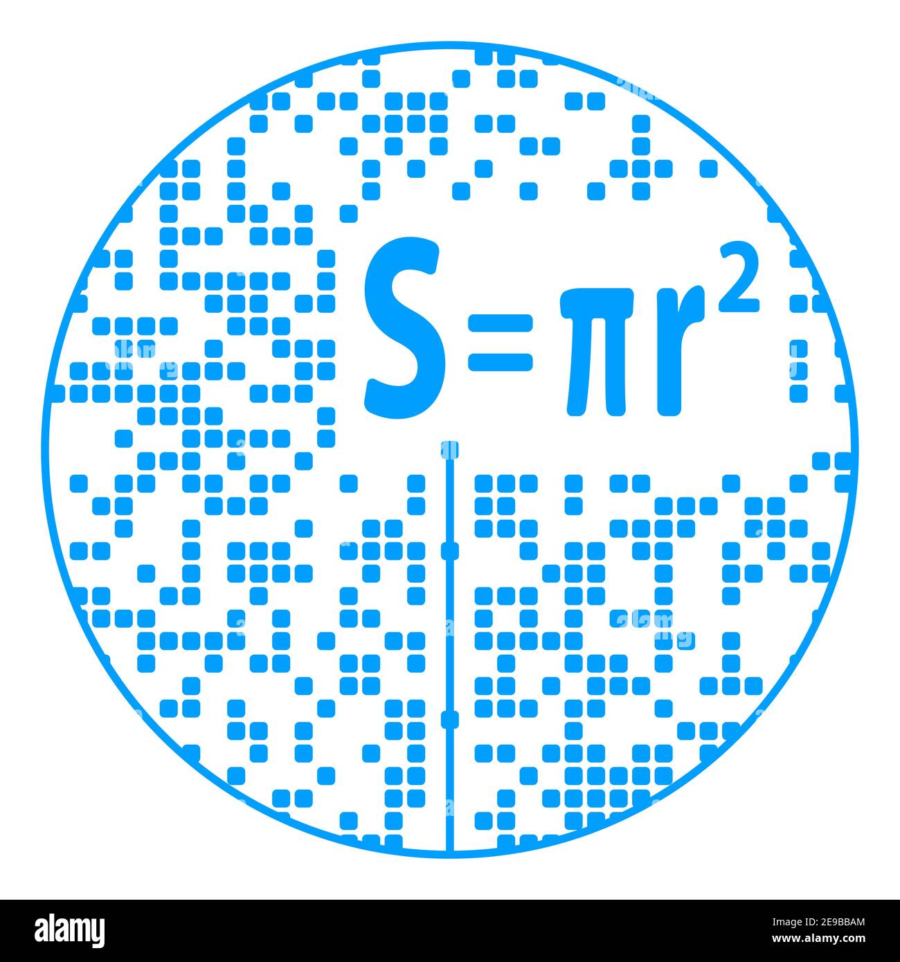 Illustrazione della formula dell'area del cerchio Illustrazione Vettoriale