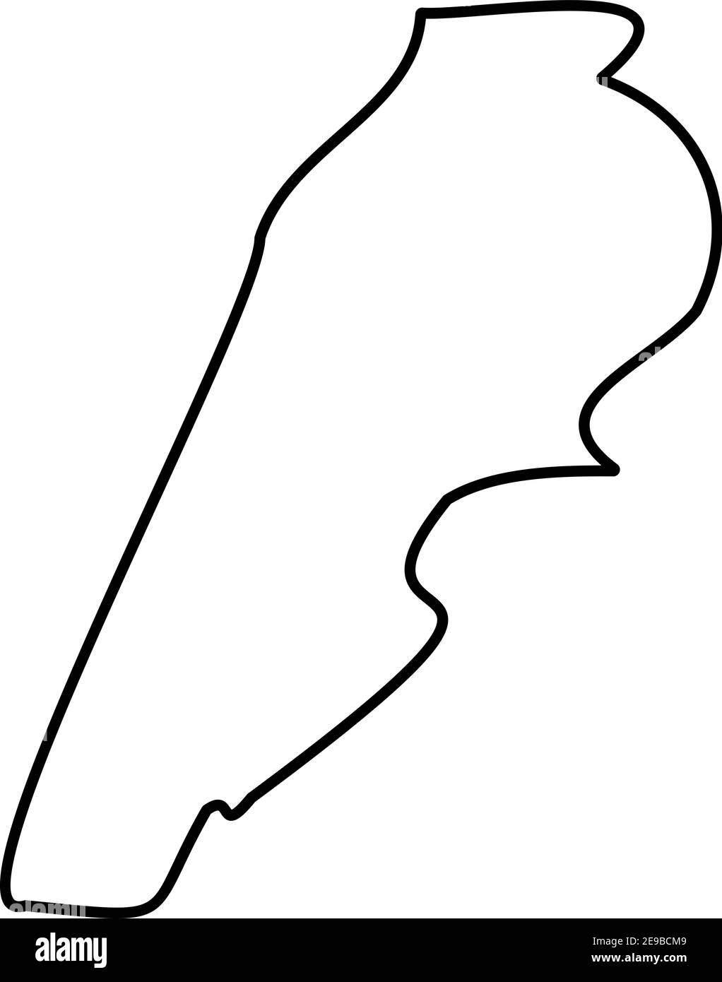Libano - carta nera del confine dell'area del paese. Semplice illustrazione vettoriale piatta. Illustrazione Vettoriale