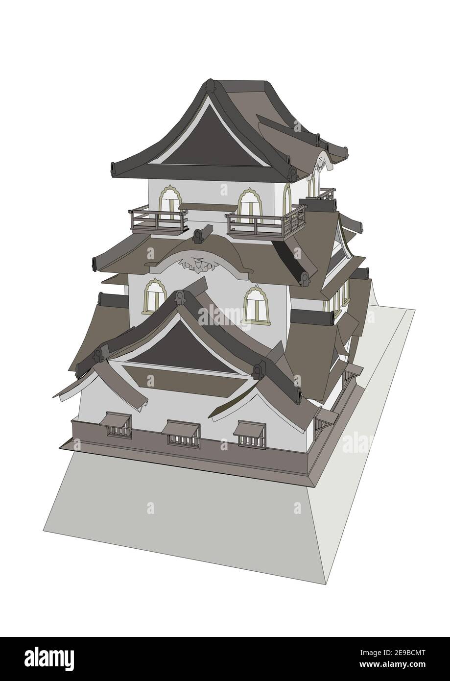 immagine vettoriale pagoda isolata su sfondo bianco Illustrazione Vettoriale