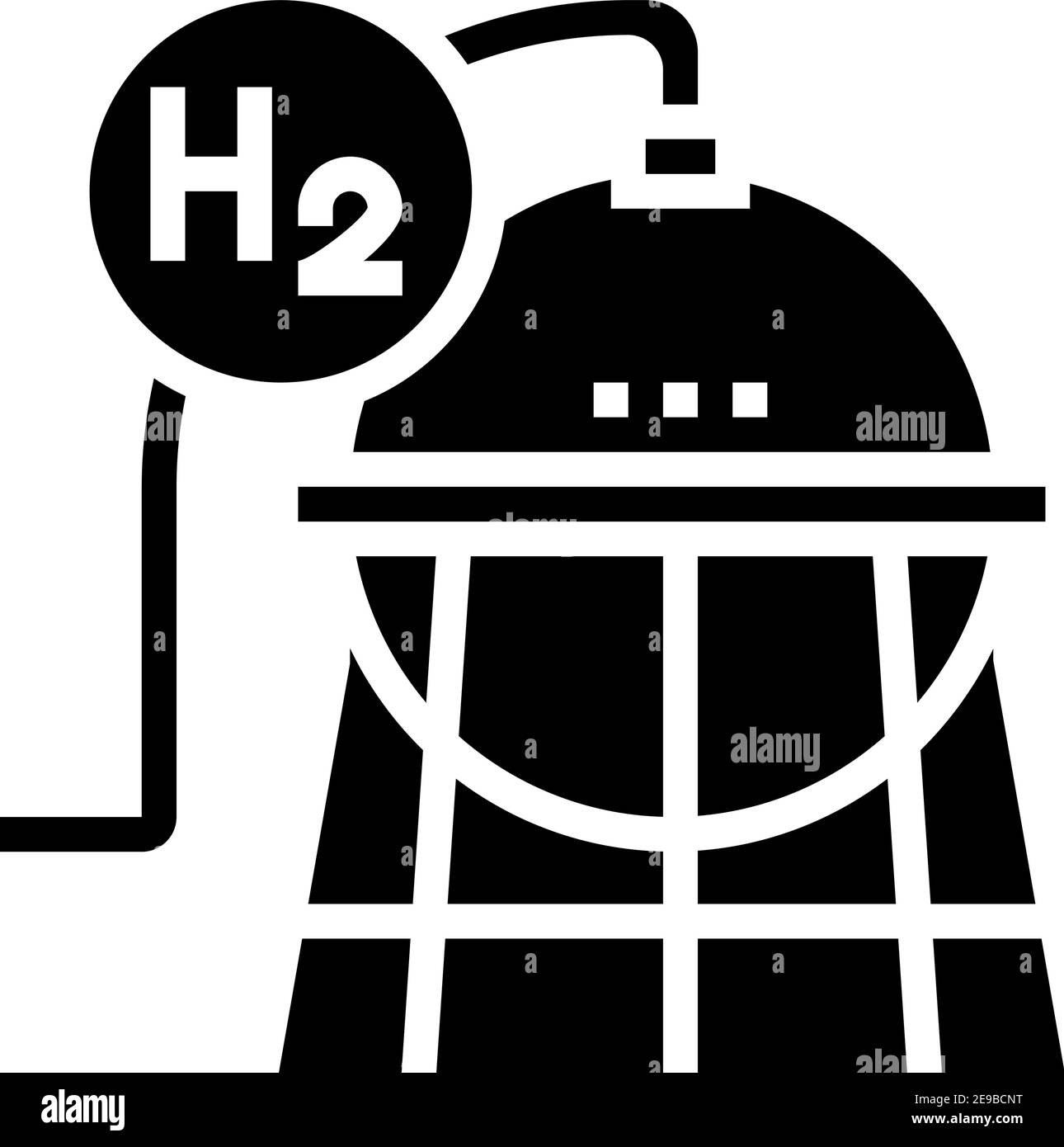 illustrazione vettoriale dell'icona di idrogeno glifo per uso industriale Illustrazione Vettoriale