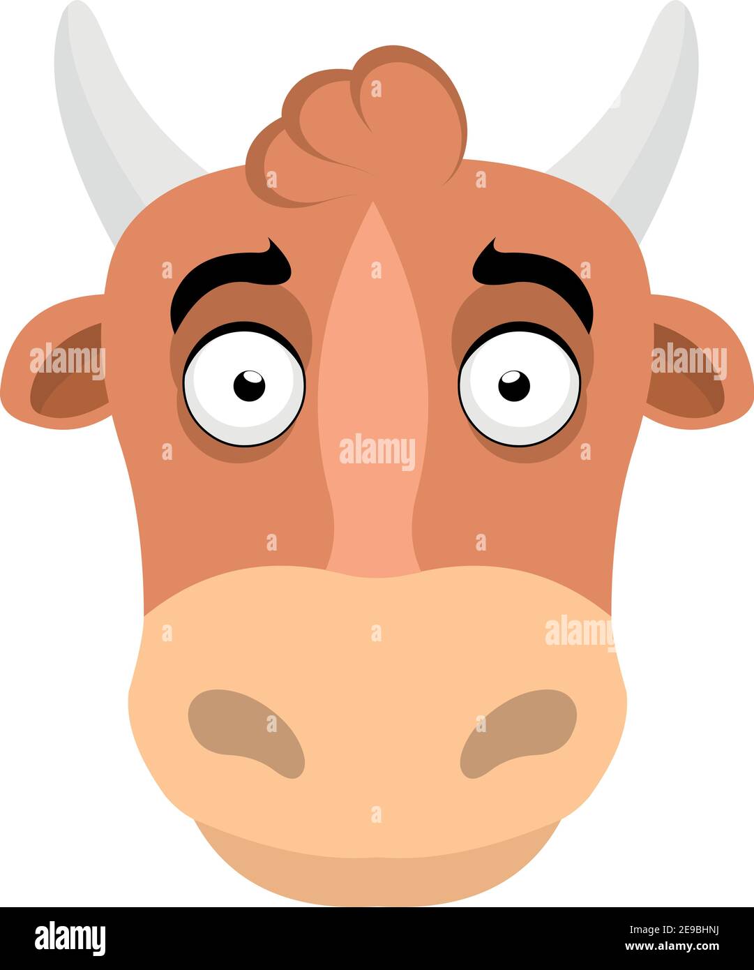 Illustrazione vettoriale della testa di una mucca di cartone animato Illustrazione Vettoriale