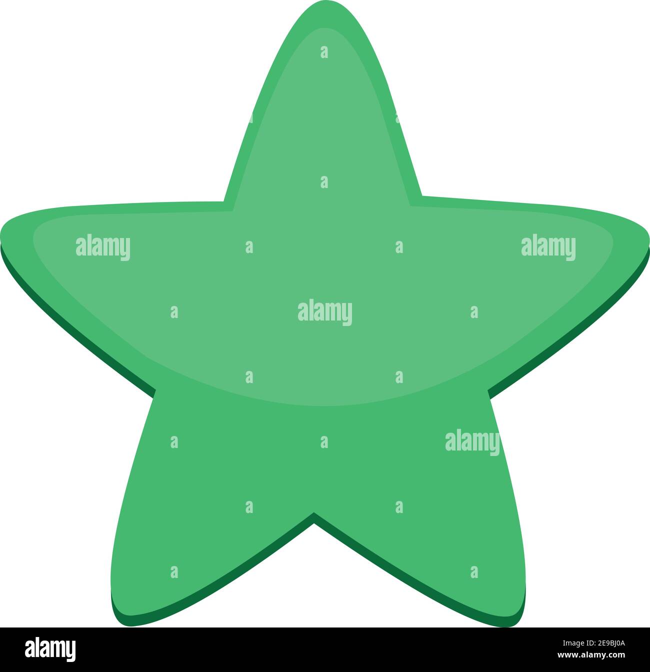 Illustrazione vettoriale di un emoticon stella verde Illustrazione Vettoriale