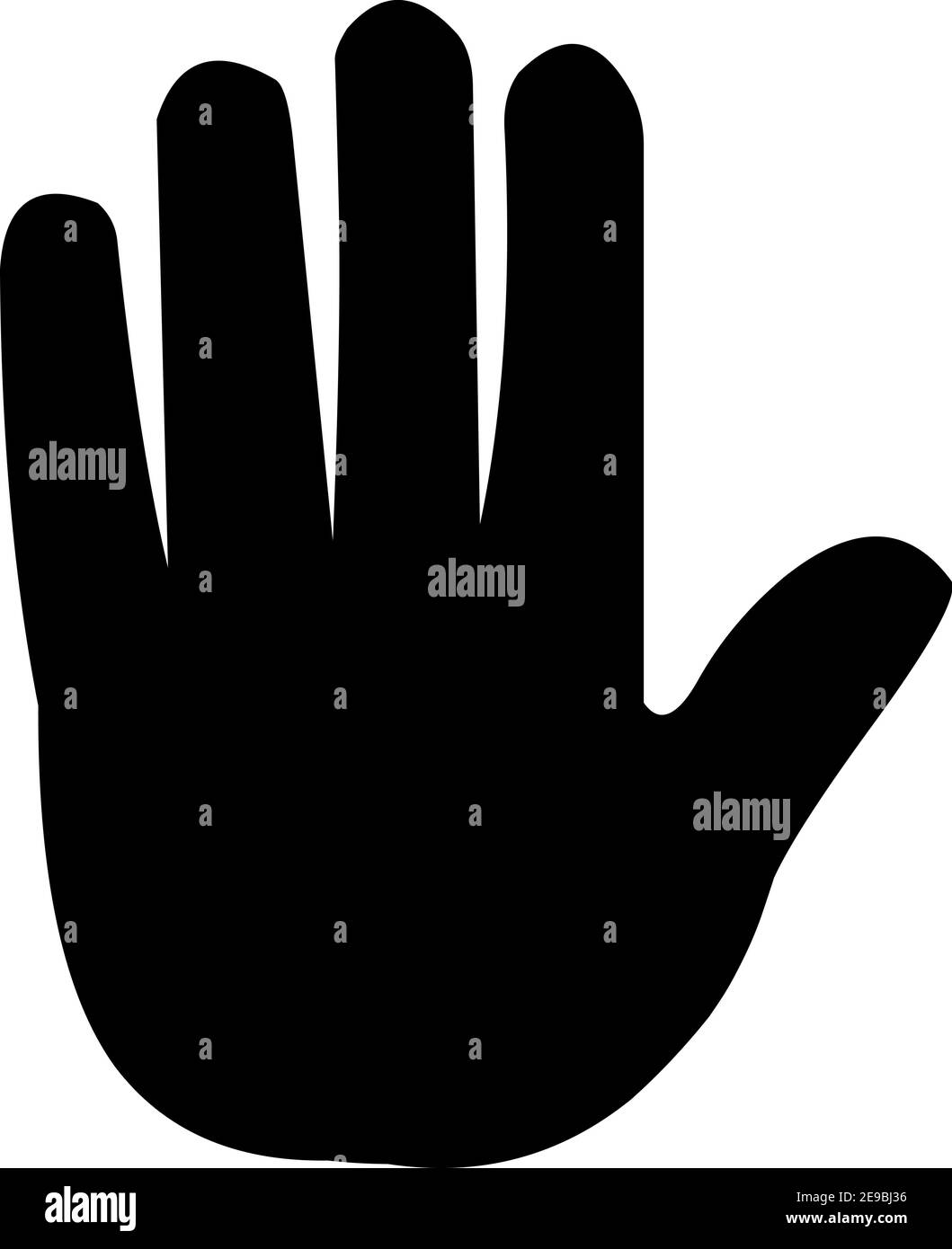 Illustrazione vettoriale della sagoma di una mano nera Illustrazione Vettoriale