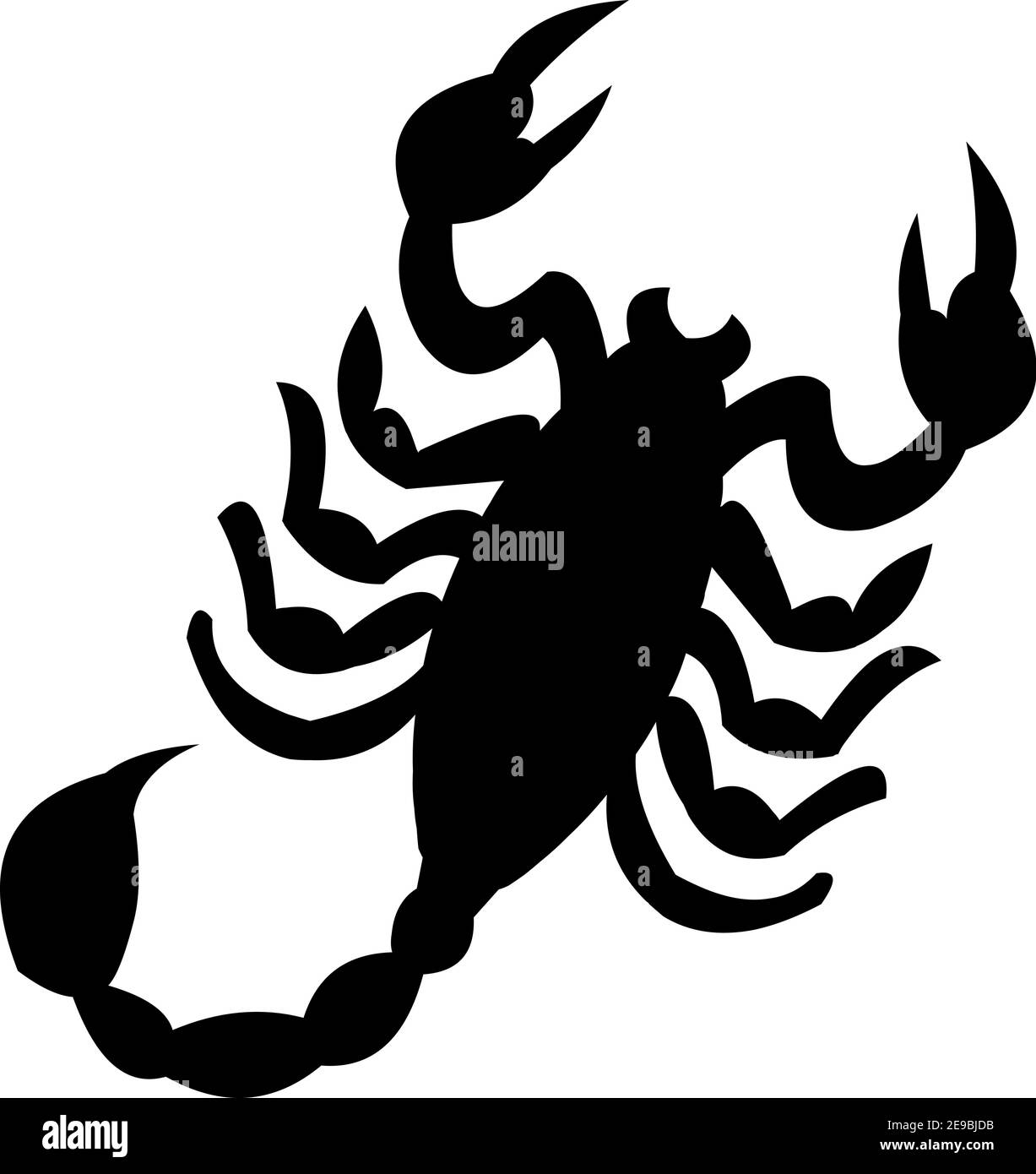 Illustrazione vettoriale dell'emoticon della silhouette di uno scorpione Illustrazione Vettoriale