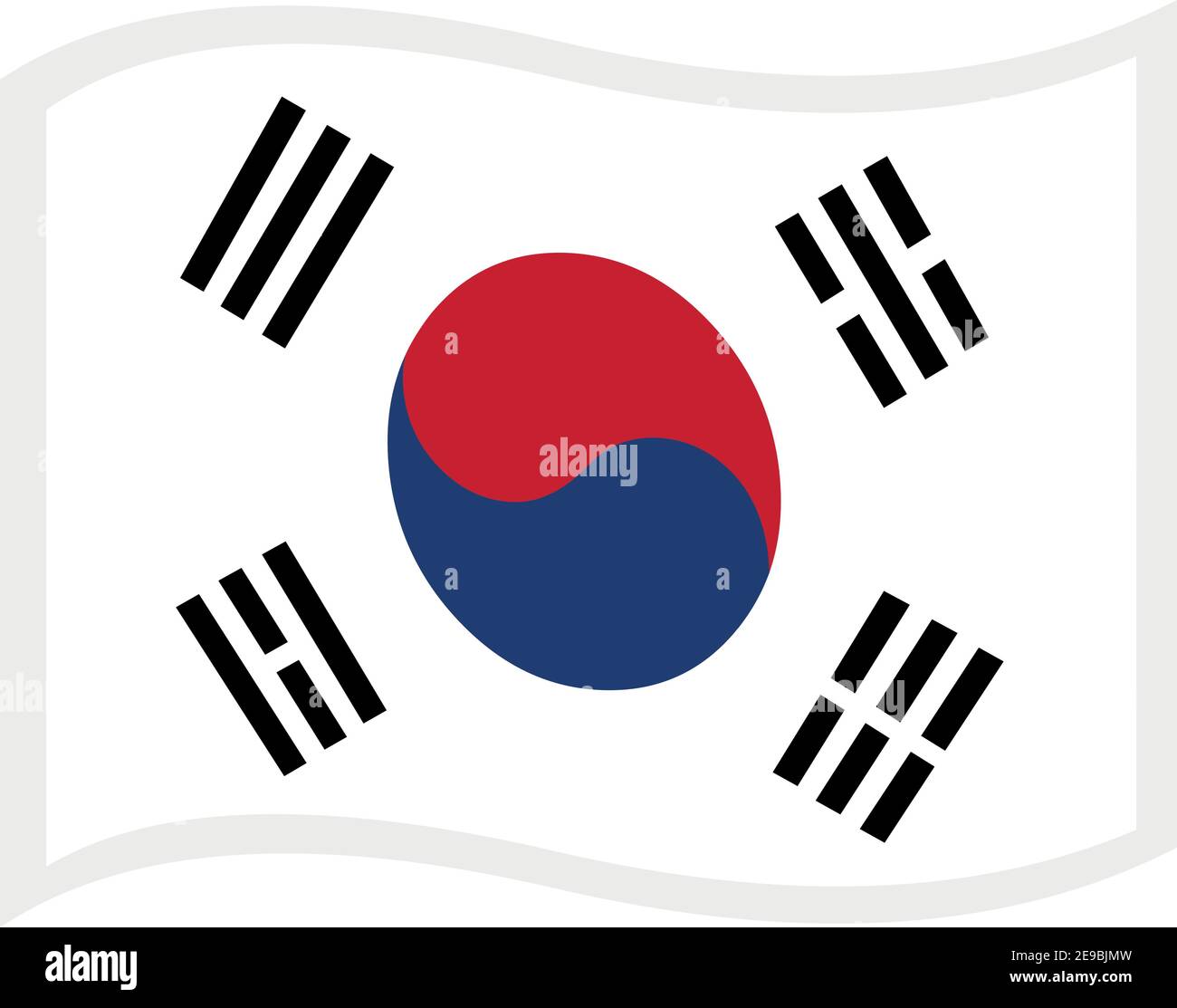 Vettore emoticon illustrazione della bandiera della corea del Sud Illustrazione Vettoriale