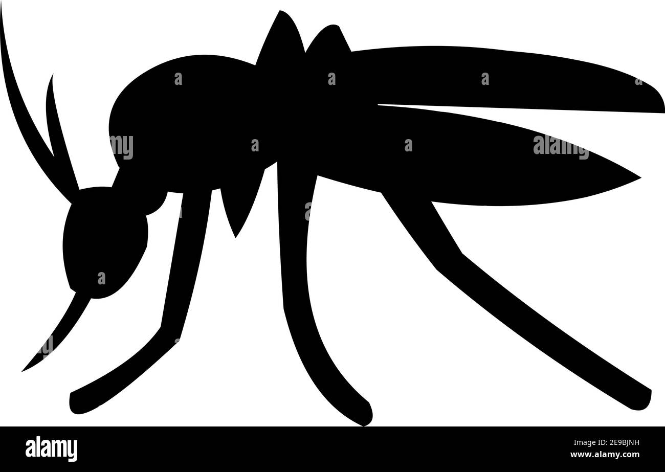 Emoticon vettoriale illustrazione di una sagoma di zanzara Illustrazione Vettoriale