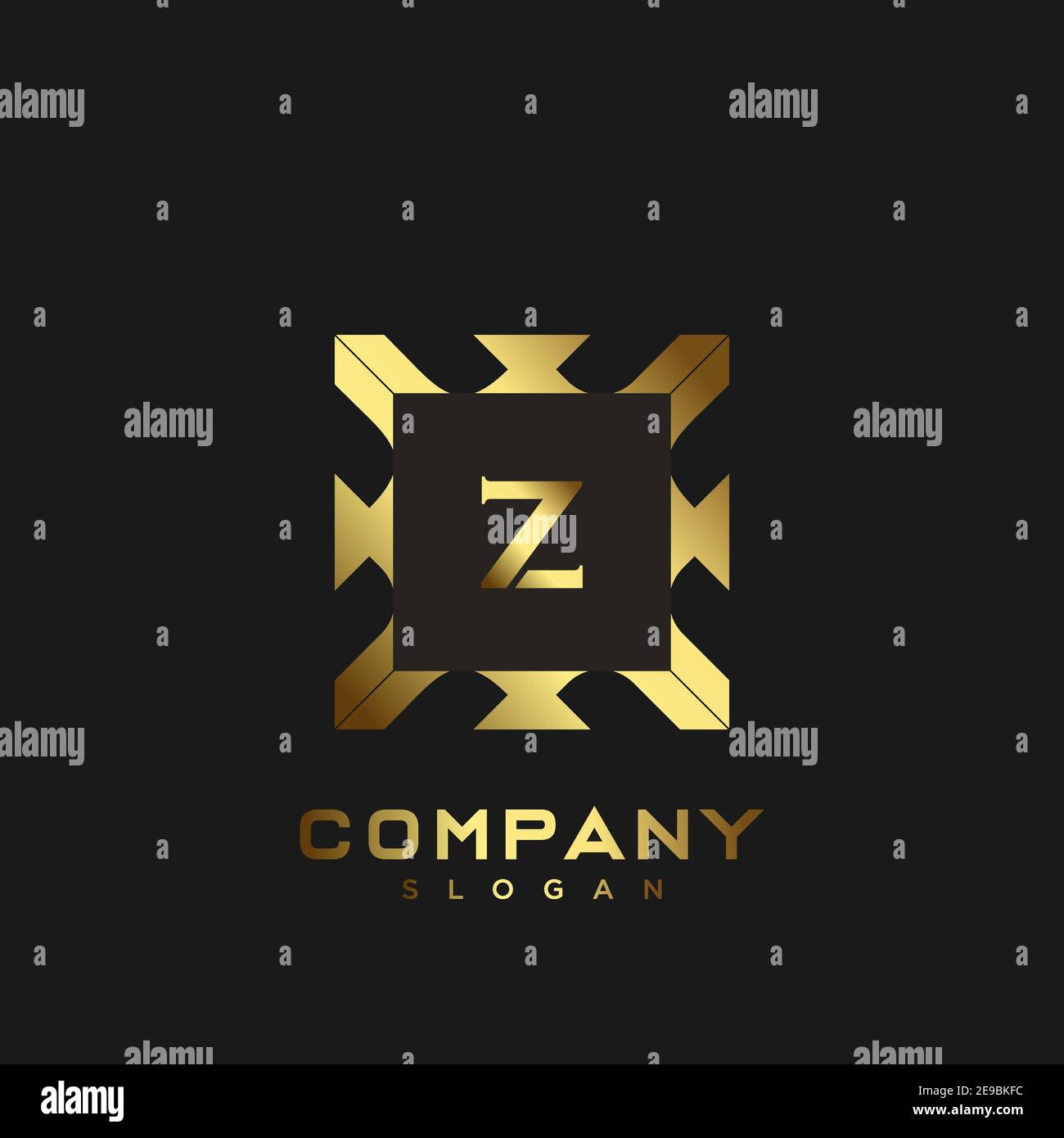 Z Logo con lettere iniziali monogramma Premium. Disegno vettoriale con icone di simboli minimalisti. Logotipo di lusso. Illustrazione Vettoriale