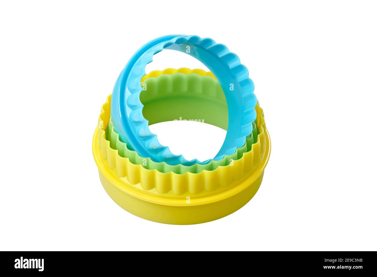 Tagliacine circolari per biscotti in plastica a due lati, tagliate Foto Stock