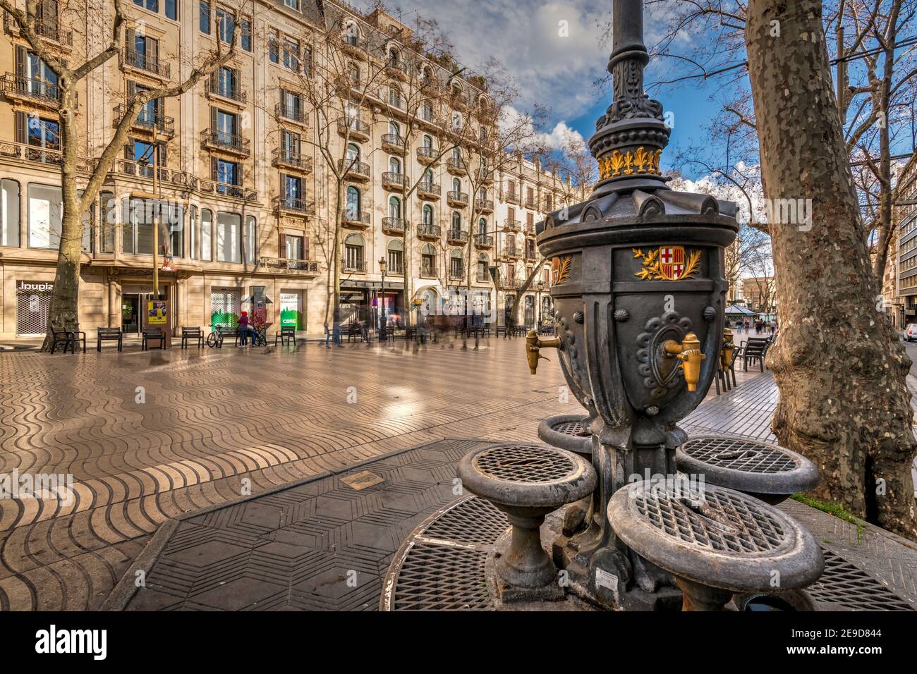 Fonte de Canaletes, centro commerciale pedonale la Rambla, Barcellona, Catalogna, Spagna Foto Stock