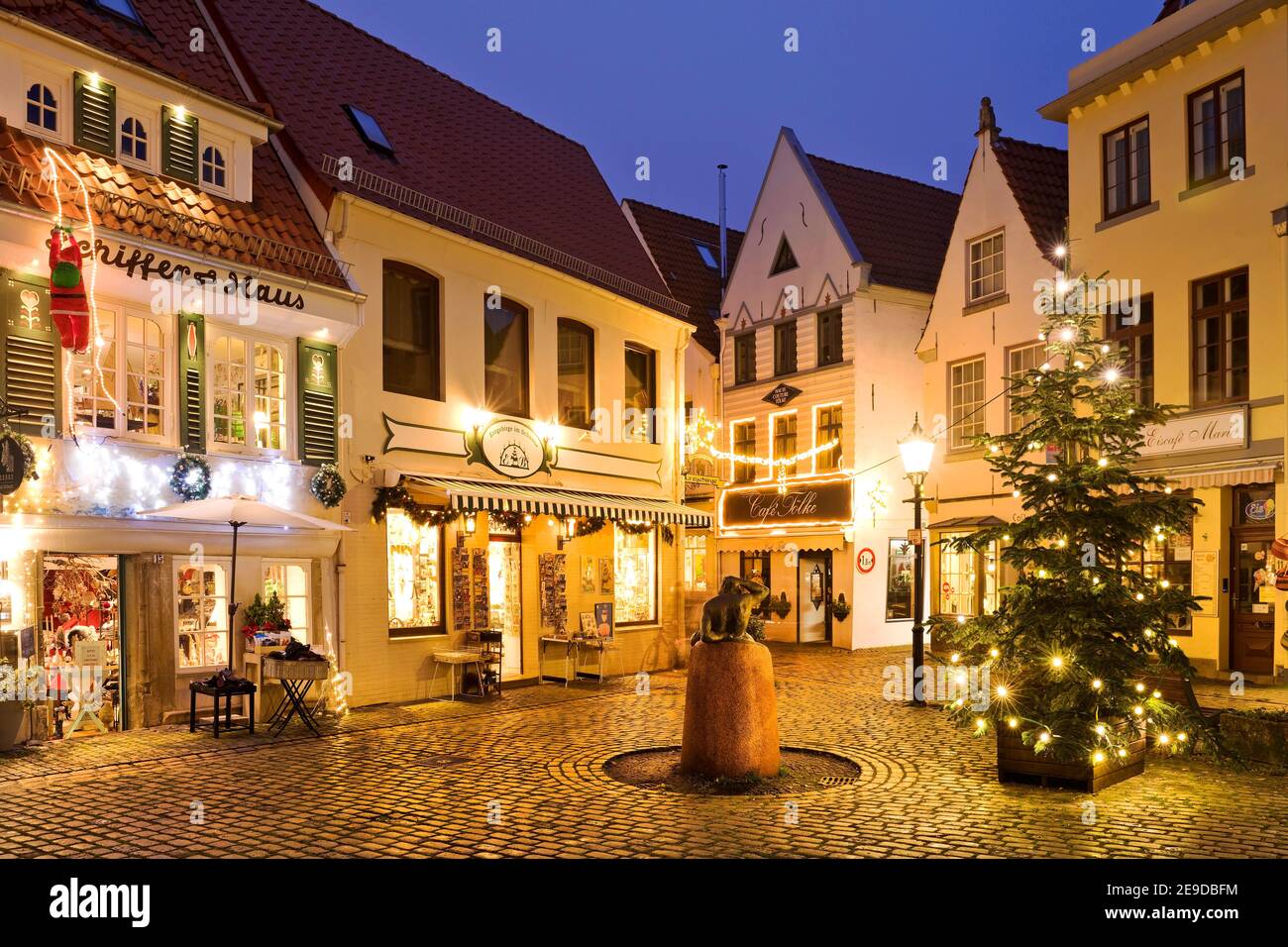 Schnoor, quartiere nel centro medievale di Brema a yule Tide, Germania, Brema Foto Stock