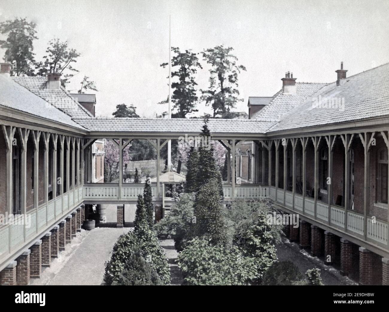 Foto della fine del XIX secolo - l'ospedale tedesco, Yokohama, circa 1890 Foto Stock