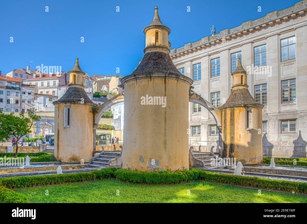 Vista sulla splendida Jardim da Manga a Coimbra, Portogallo Foto Stock