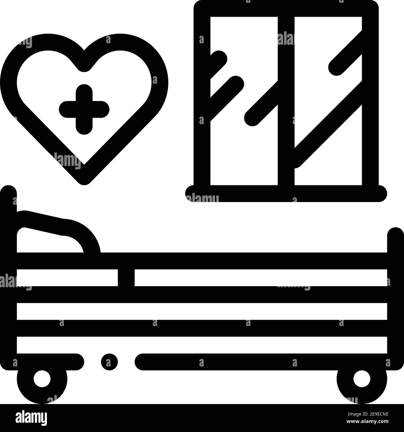 rappresentazione vettoriale dell'icona nera del reparto di maternità dell'ospedale di reparto prenatale Illustrazione Vettoriale