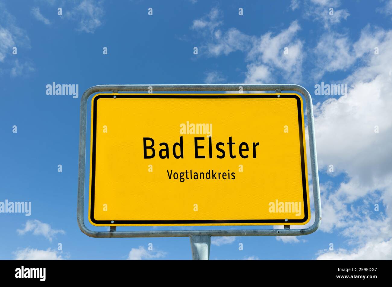 Cartello d'ingresso a Bad Elster in Sassonia Vogtland Foto Stock