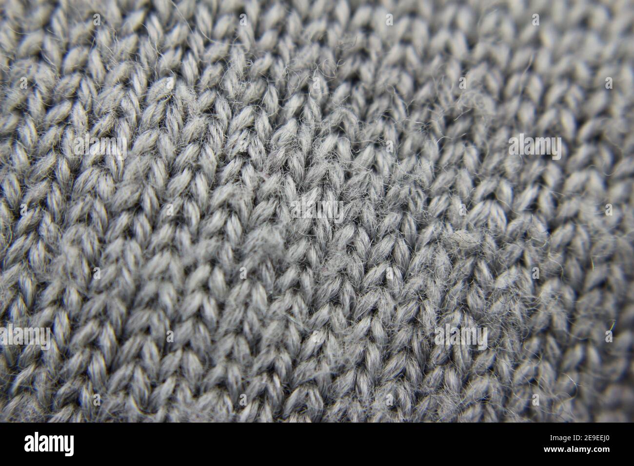 Texture of gray wool maglione Macro of maglia di fili di lana Foto Stock