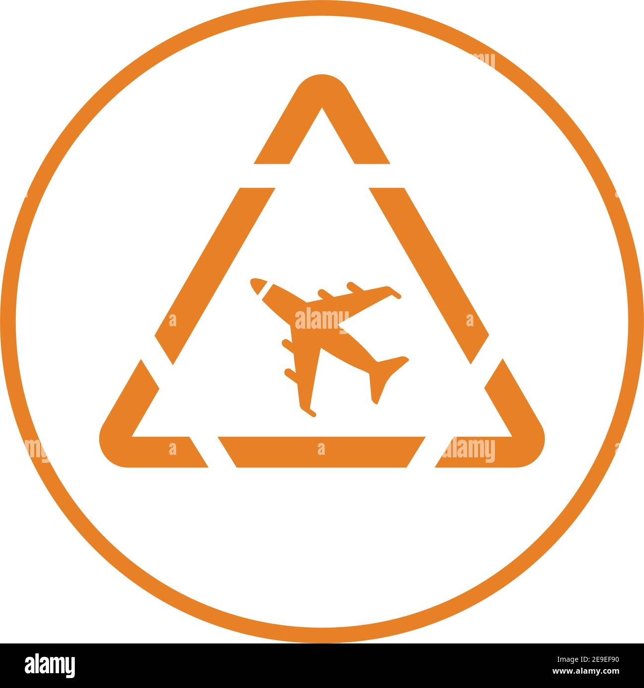 Icona attenzione, avvertenza, attenzione, pericolo aeroporto. Bel disegno e vettore completamente editabile per uso commerciale, file stampati e presentazioni, Prom Illustrazione Vettoriale