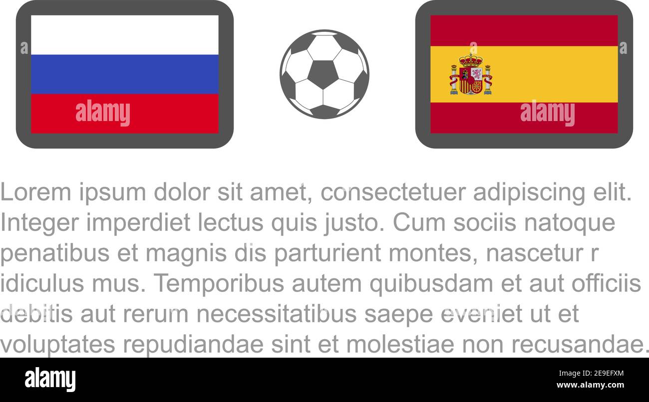 Calcio - Coppa del mondo di calcio 2018 in Russia paese, vettore stackman russia contro spagna otto finali . Illustrazione Vettoriale Calcio - Coppa del mondo di calcio 2018 in Russia paese, vettore stackman russia contro spagna otto finali . Illustrazione Vettoriale