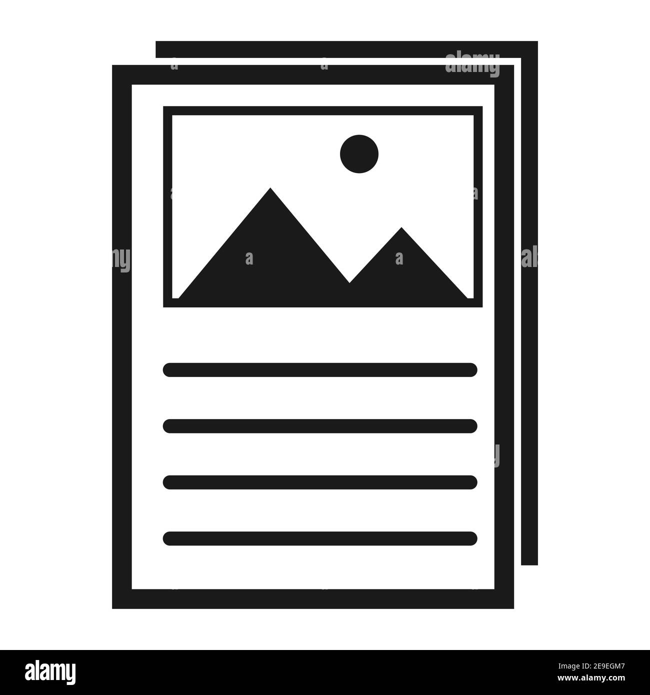 Volantino, brochure simbolo moderno. Icona vettoriale isolata su sfondo bianco per sito web, app, mobil ecc . Illustrazione Vettoriale