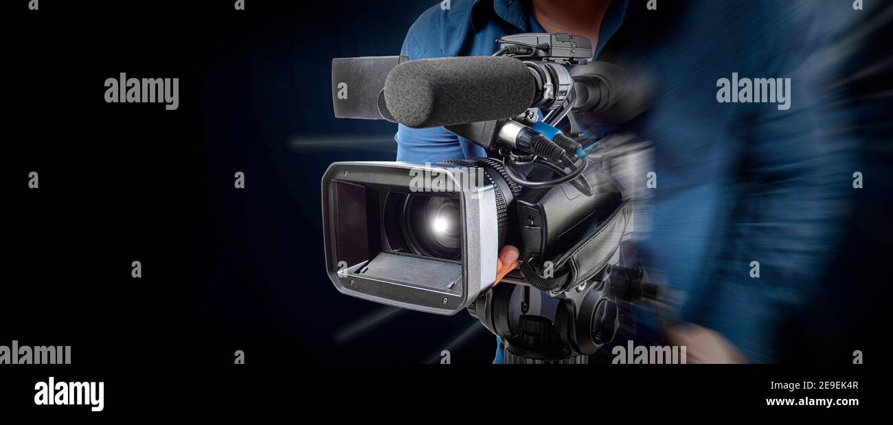 Videografo. Tecnologie video digitali. Foto Stock